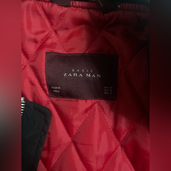 Zara Men’s Cotton Blend Bomber Jacket - Black - Picture 2 of 2